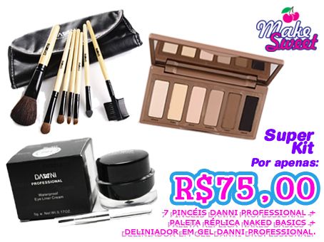 ENCERRADO Kit com pincéis, sombras e delineador em gel #1