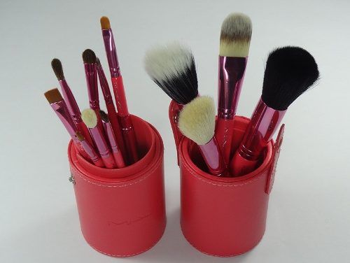 Kit 12 pincéis réplica MAC - Cor rosa